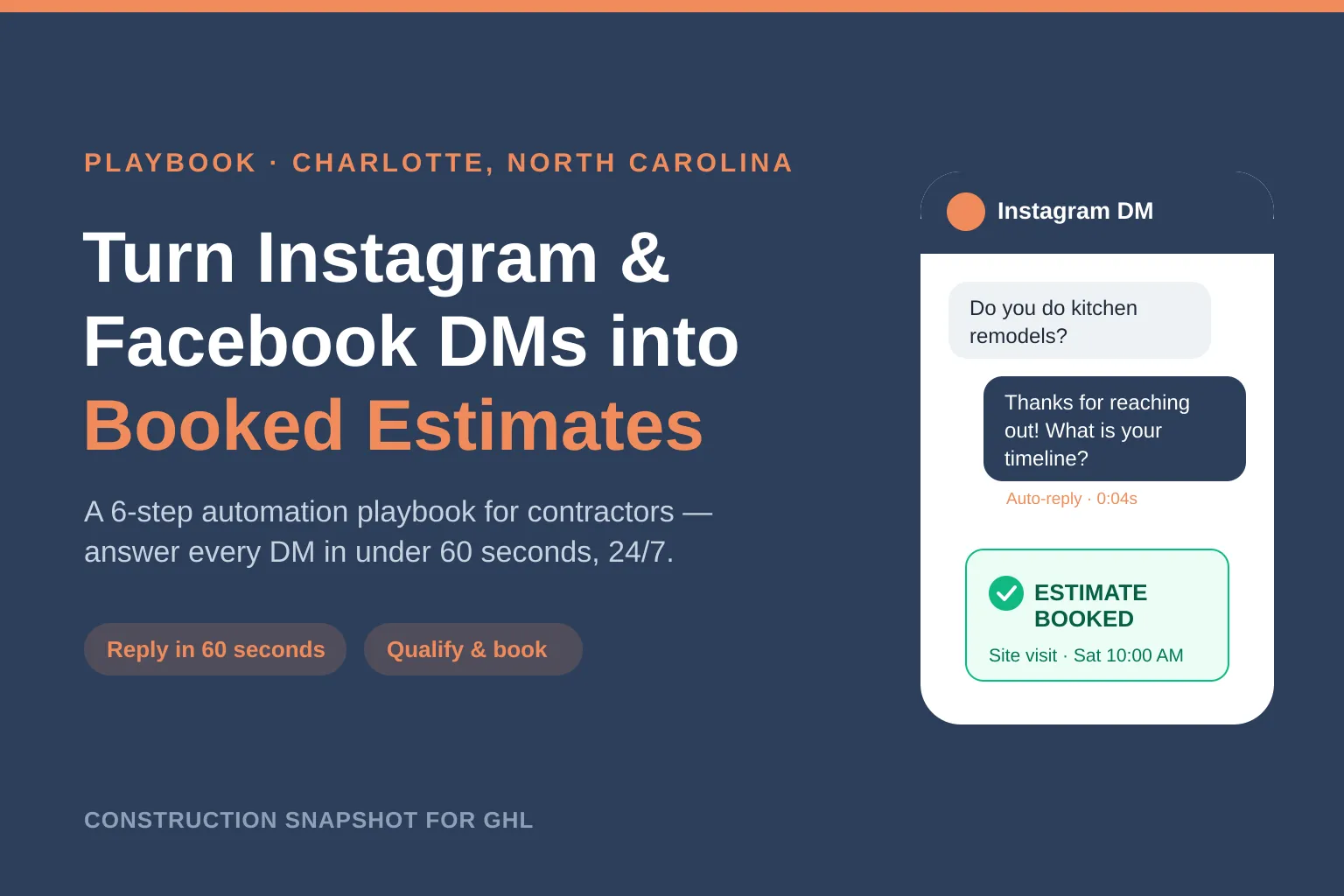 Instagram & Facebook DM Automation for Charlotte Contractors: Turn DMs Into Booked Estimates