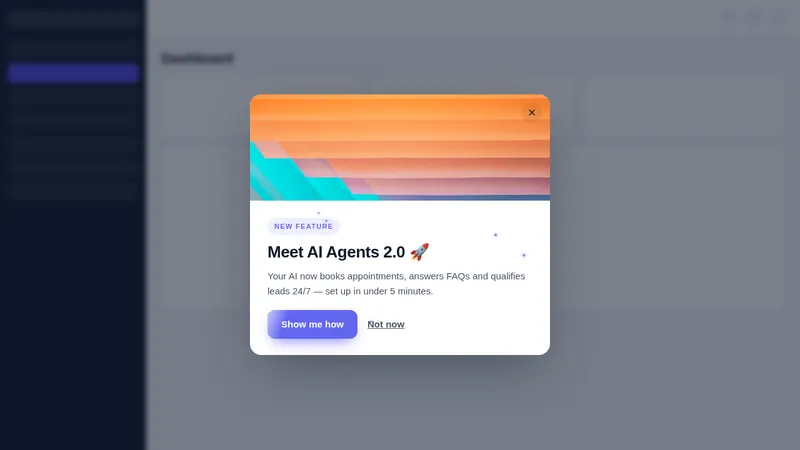 New feature announcement popup inside a GoHighLevel sub-account